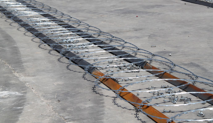 Installed Razor Wire Coil